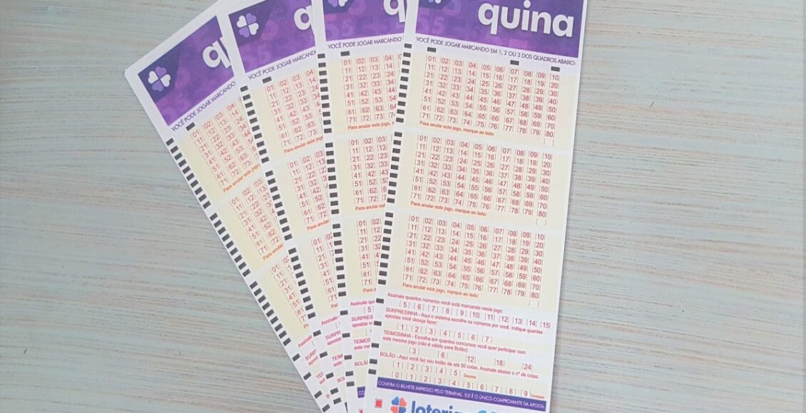 A imagem mostra volantes da Quina 5501