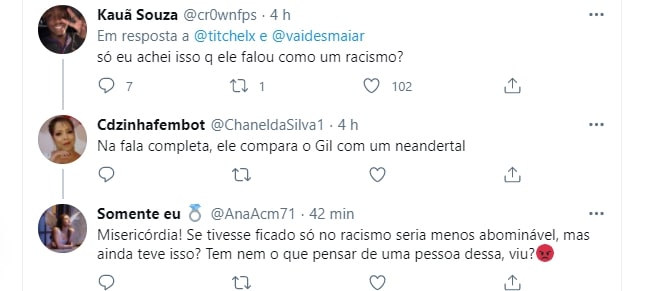 Tweet de fãs do BBB21