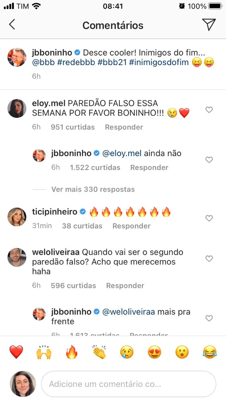 Boninho sobre novo paredão falso no BB21