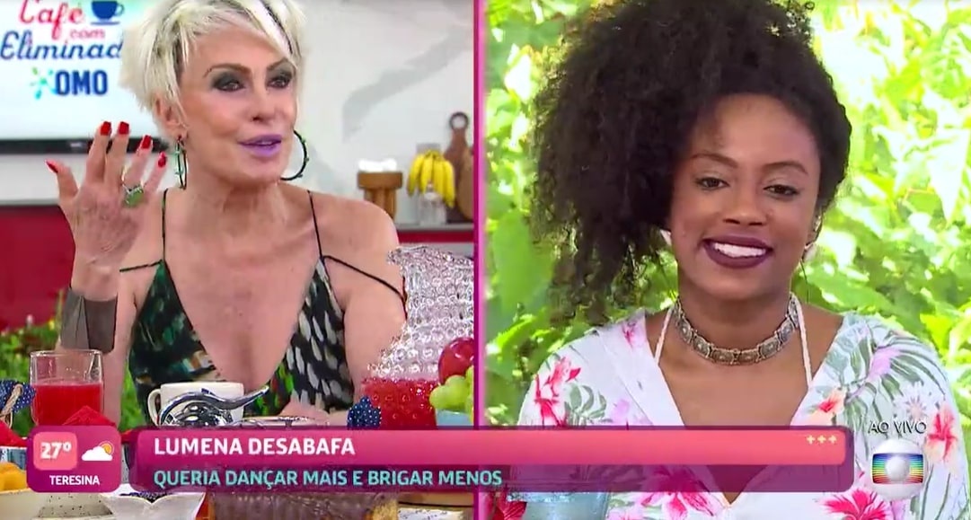 Lumena no programa de Ana Maria Braga