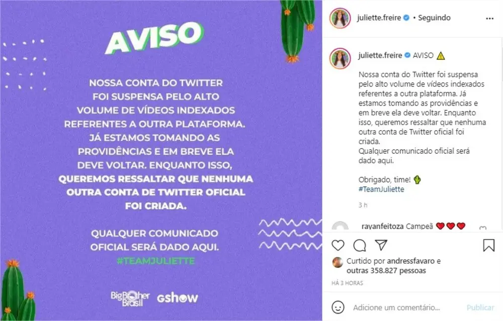 Twitter Juliette BBB21