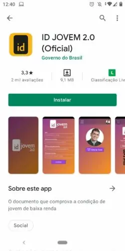 Aplicativo do ID Jovem