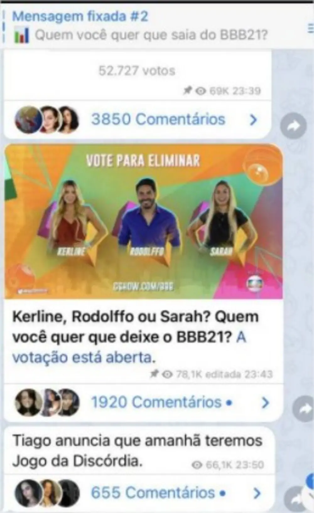 Telegram BBB21