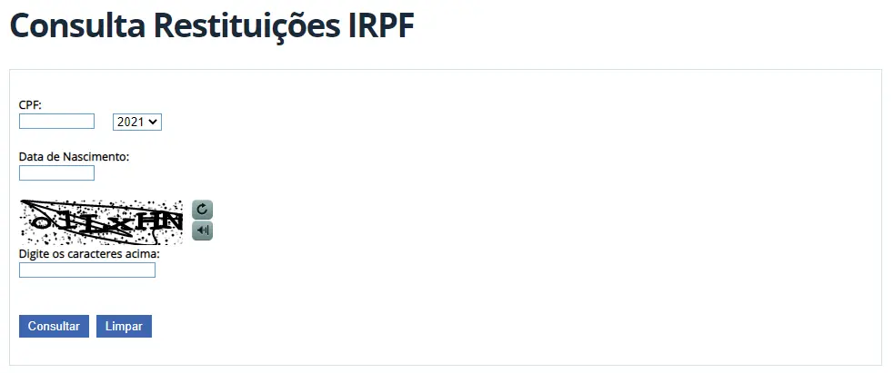Consulta Restituições IRPF