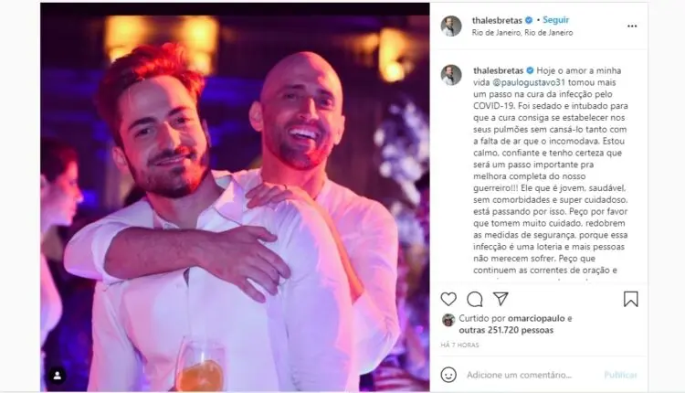 Post do marido de Paulo Gustavo