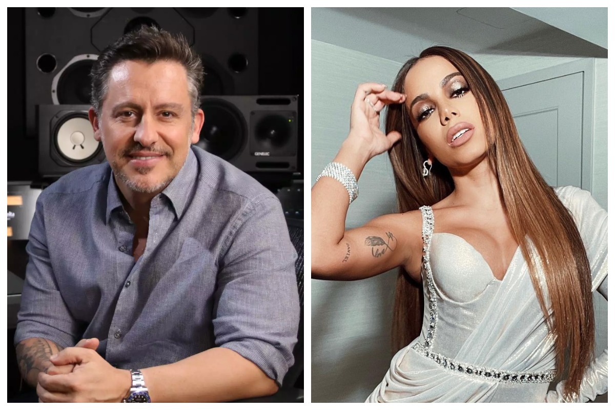 Imagem do produtor musical Rick Bonadio (esquerda) e Anitta (direita)