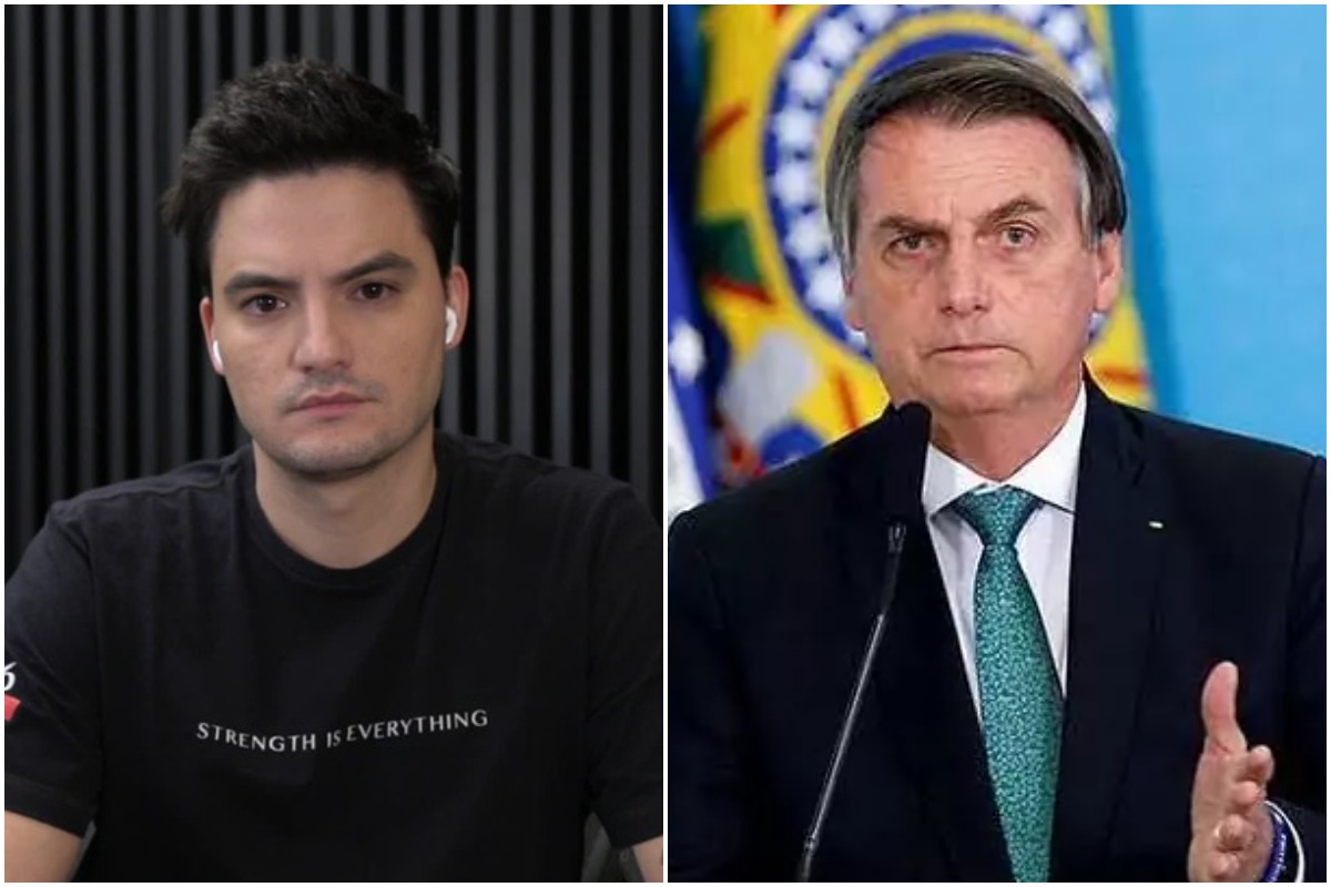 Imagem do youtuber Felipe Neto (esquerda) e Jair Bolsonaro (direita) - genocida felipe neto