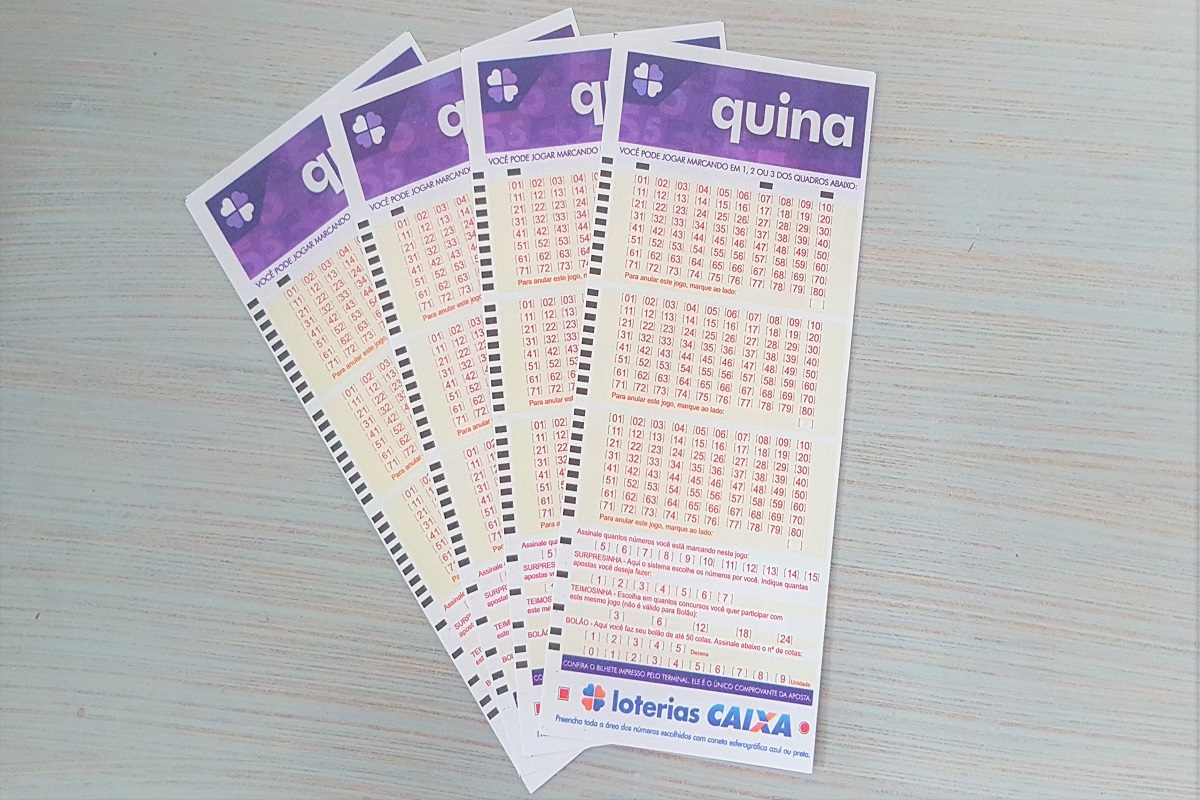 A imagem mostra volantes da Quina 5510