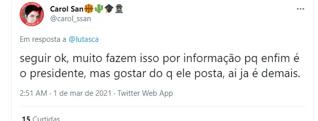 sobre sarah e o presidente bolsonora