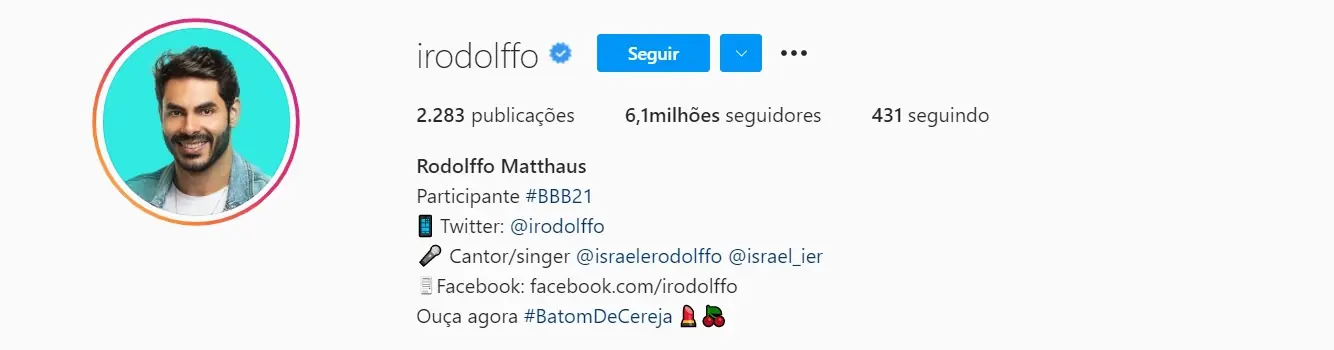 Instagram Rodolffo BBB21