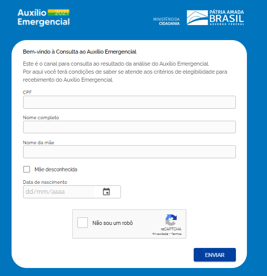 Site para contestar auxílio emergencial negado