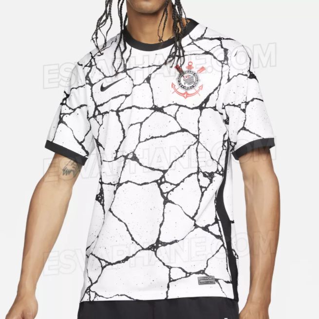 Nova camisa do Corinthians será branca com rachaduras em preto