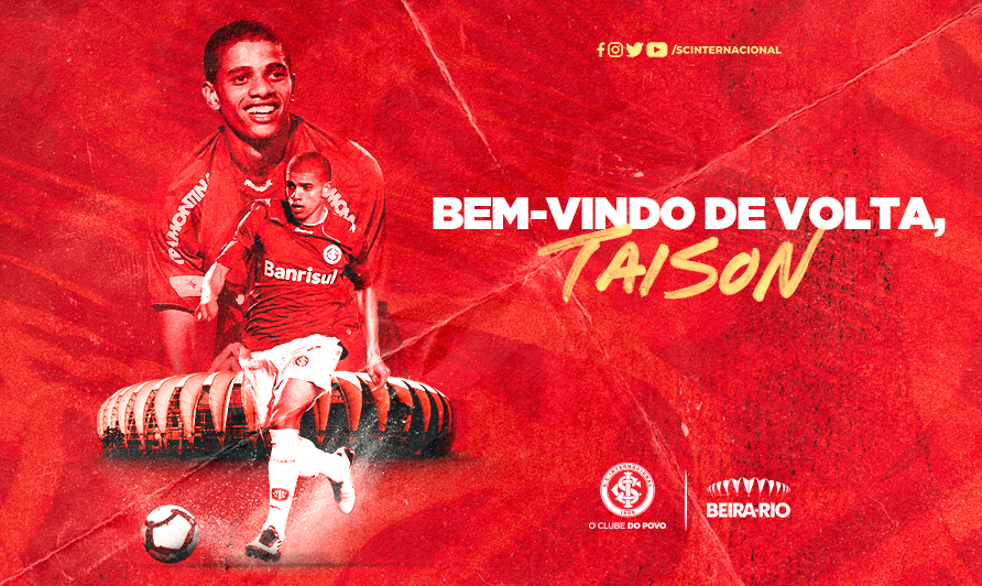 Taison volta então para o Inter, sendo uma das principais contratações do futebol brasileiro