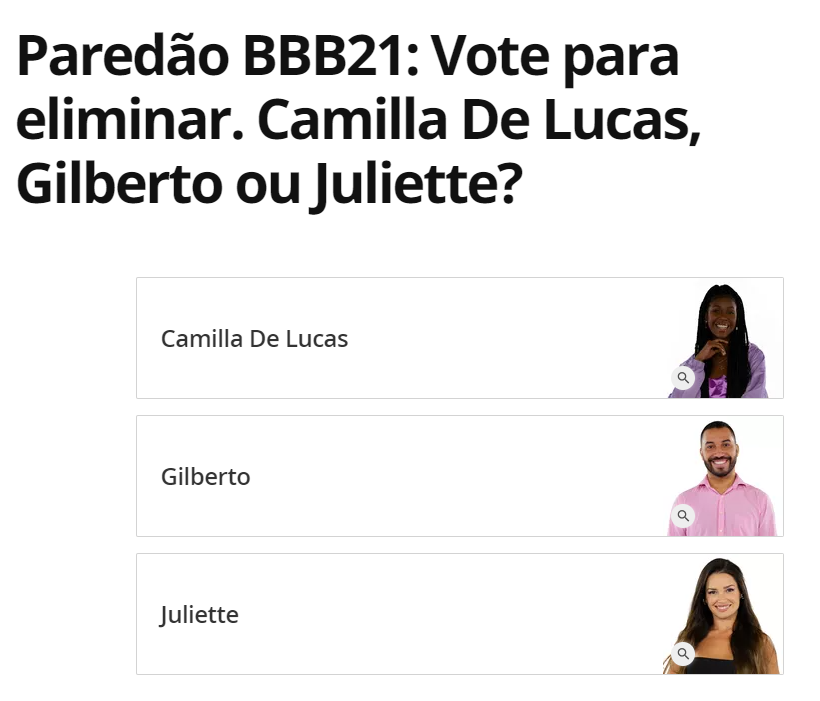 Votação BBB 21 Enquete BBB UOL