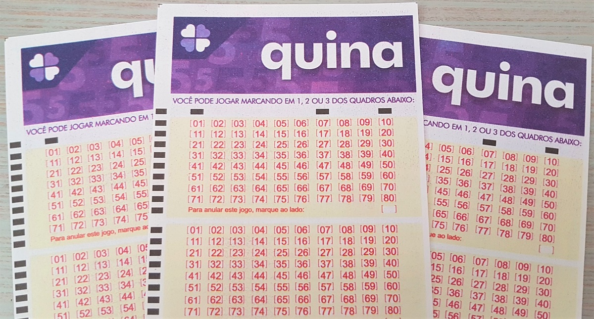 A imagem mostra volantes da Quina 5546