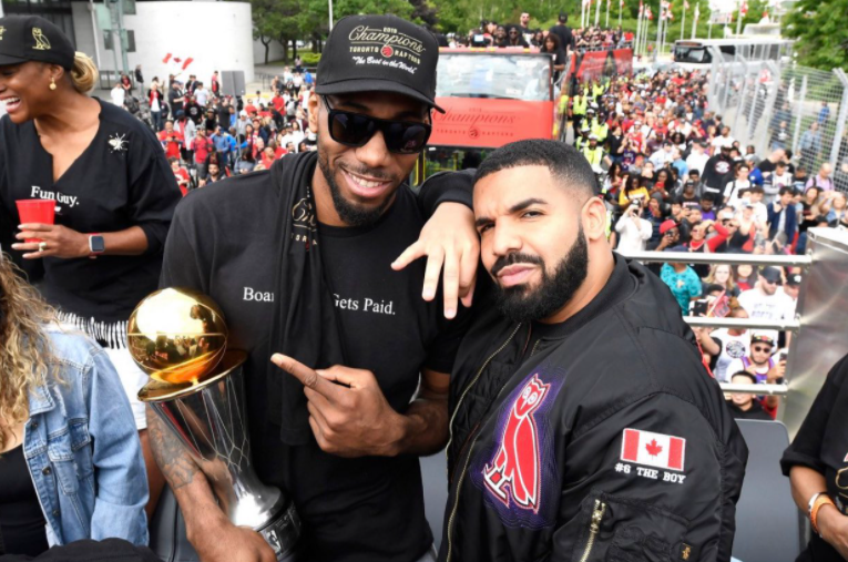 Drake na comemoração do título da NBA do Toronto