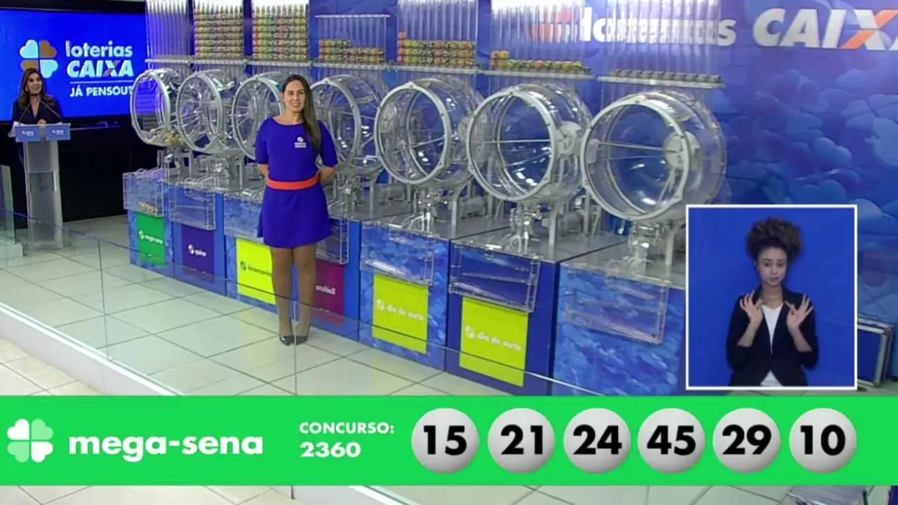 A imagem mostra o sorteio do resultado da Mega-Sena 2360