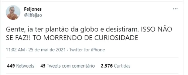 Tweet sobre o assunto