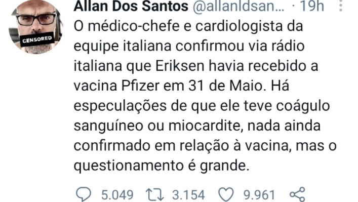 Eriksen passou mal por causa da vacina? Fake news viraliza Sem titulo 213