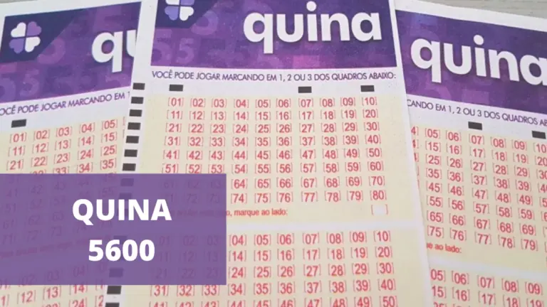 Resultado da Quina concurso 5600 de hoje, quinta-feira – 08/07/2021