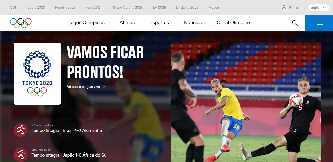 Página oficial dos Jogos traz todos os conteúdos e programação das Olimpíadas