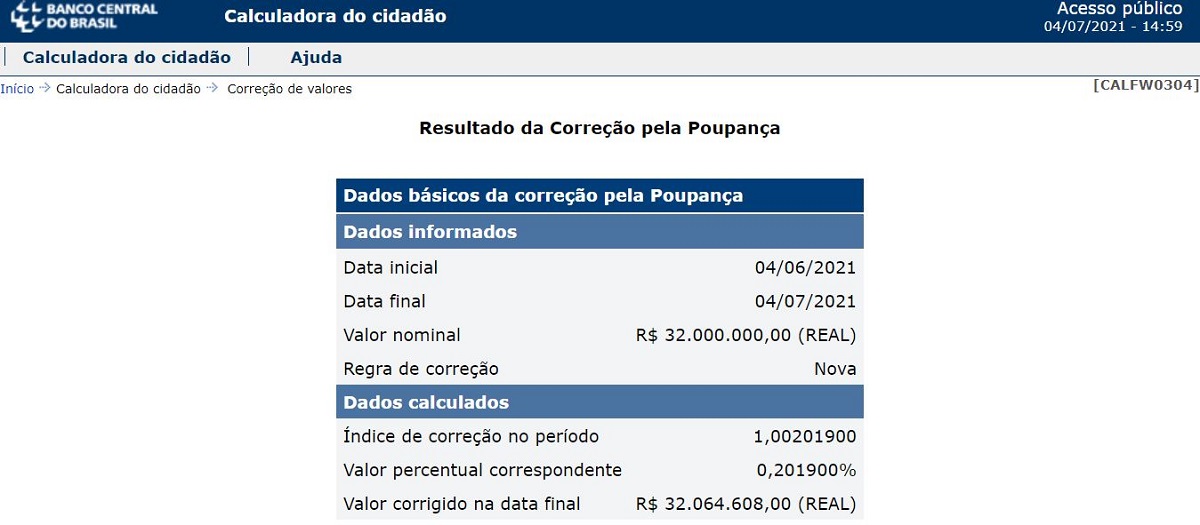 A imagem mostra o calculo do prêmio da Mega-Sena 2388