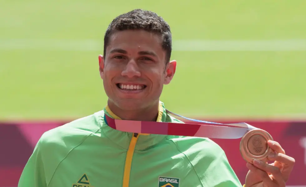 Medalhista de ouro na Rio-2016, Thiago Braz conquistou o bronze em Tóquio-2020