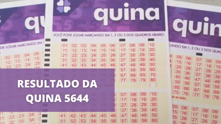 Resultado da Quina concurso 5644 de hoje, sábado (28/08/21)