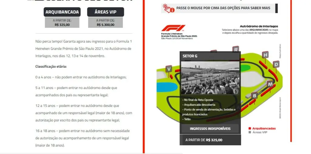 fórmula 1 são paulo 2021 ingressos