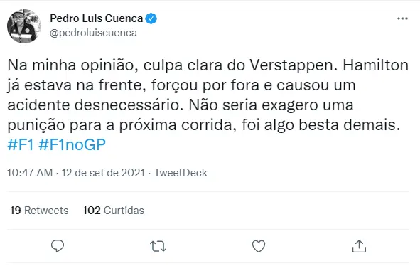 Na opinião de muitos, Max Verstappen teve culpa no lance