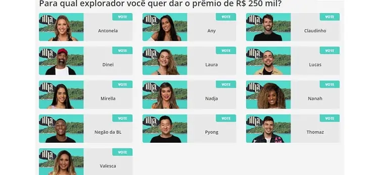 votação no r7