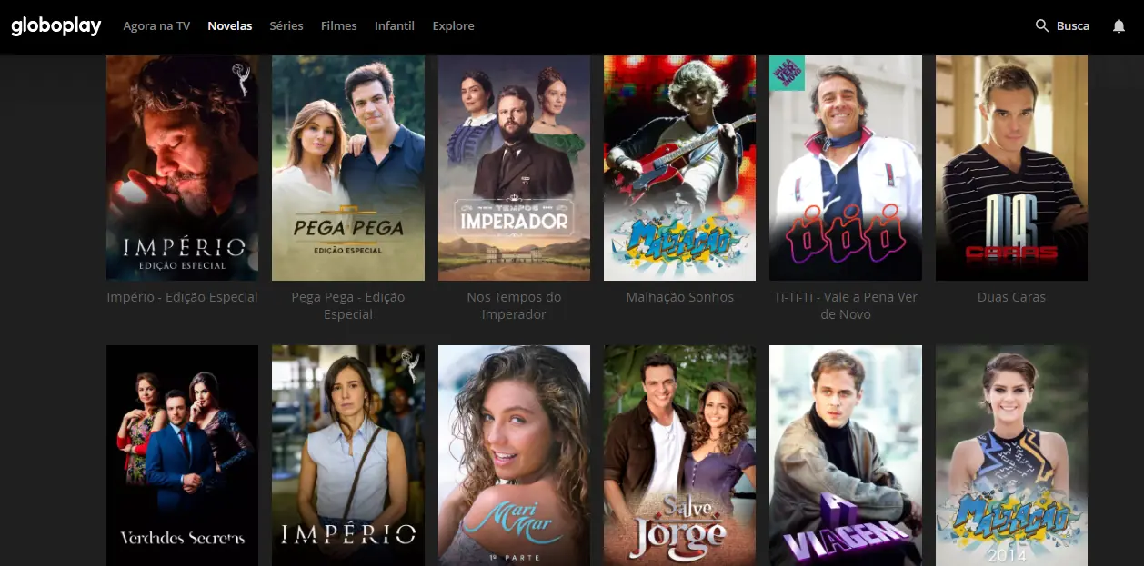 Novelas antigas da Globo estão no Globoplay