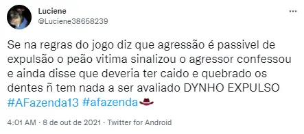 dynho vai ser expulso da fazenda
