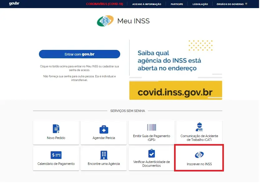 Inscrição no INSS