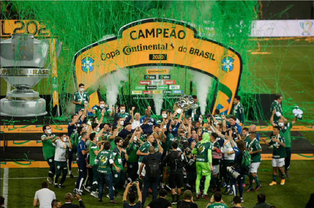 Palmeiras venceu o Grêmio na final da temporada de 2020 e por isso é o atual campeão da Copa do Brasil