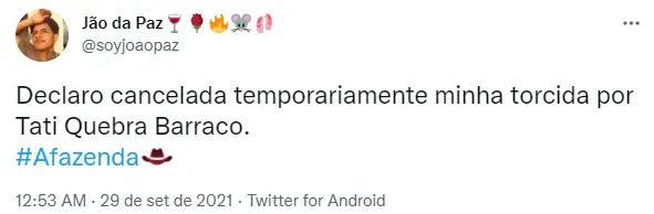 Tati Quebra Barraco a Fazenda