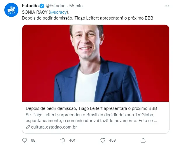 tiago leifert no BBB