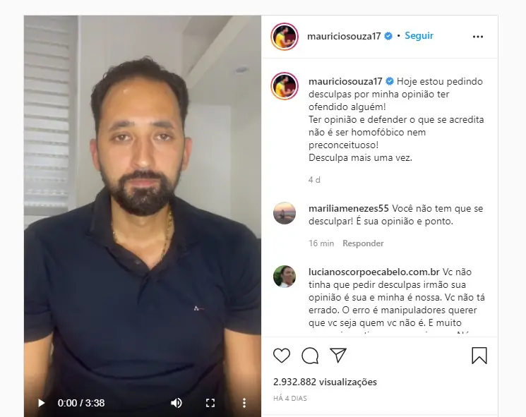 polêmica Maurício Souza post