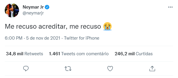 Neymar lamenta morte de marília mendonda em seu twitter