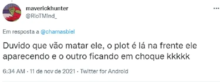 tweet sobre se renato morreu mesmo em um lugar ao sol