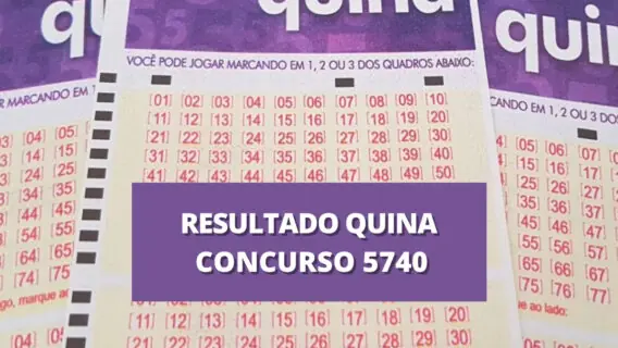 Resultado da Quina 5740: números de hoje, segunda (27/12/21)