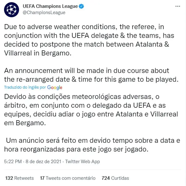 adiado Atalanta x Villarreal