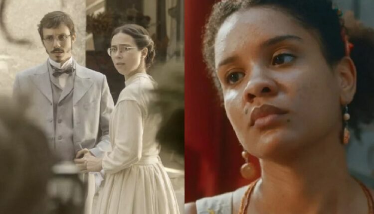Nélio e Dolores vão fugir de Tonico em Nos Tempos do Imperador casal e zayla