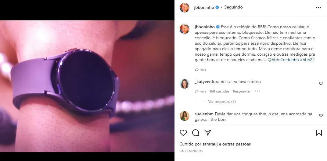O que é o relógio no BBB 22