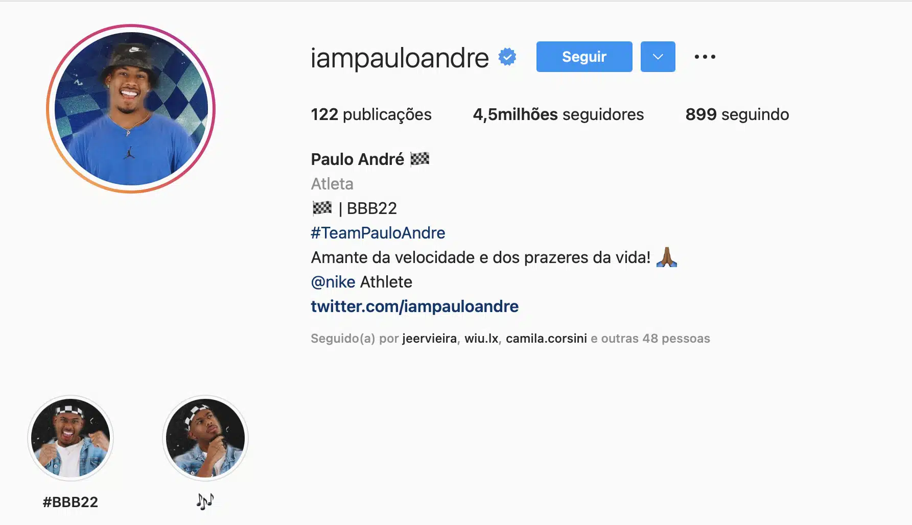 seguidores bbb 22 antes e depois