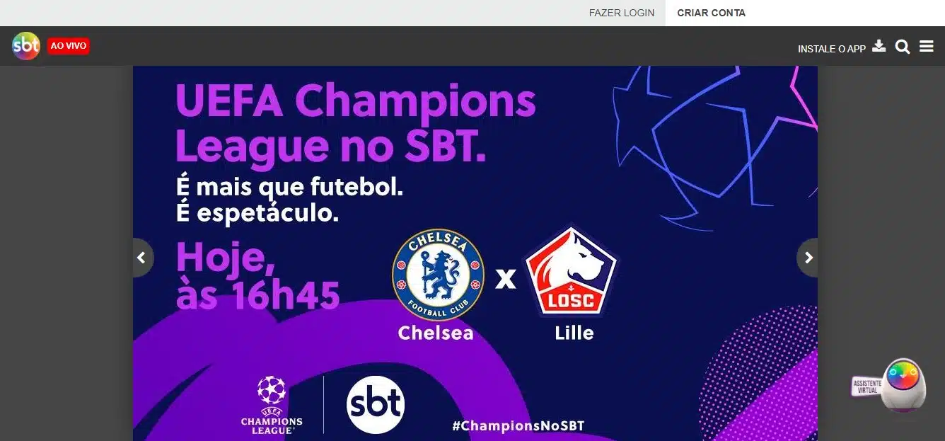 champions league hoje no sbt
