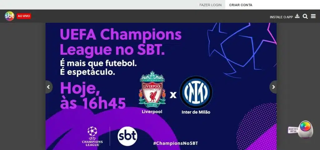 champions league no sbt hoje