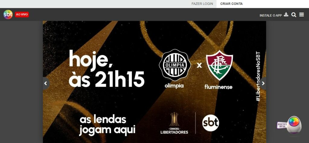 Programação do SBT: horário do jogo do Fluminense na Libertadores hoje Programação do SBT