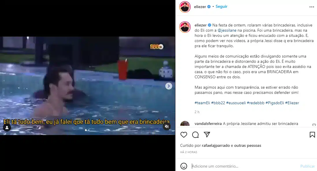 Eliezer acusado assediar 