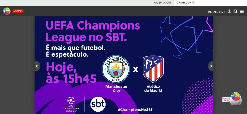 Qual jogo da Champions vai passar no SBT hoje